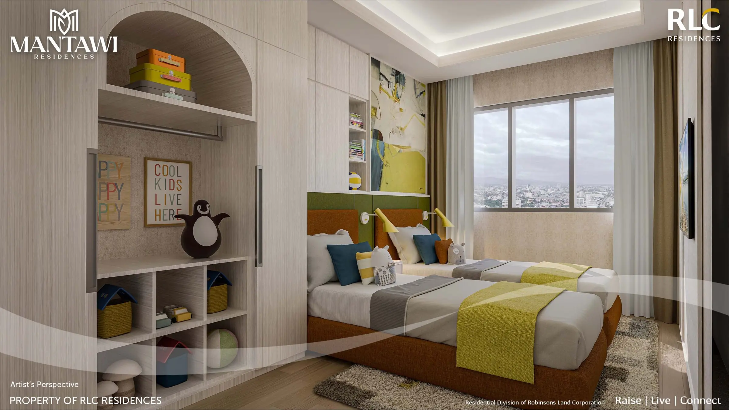 Mantawi Residences 2BR - Bedroom 1 architect perspective