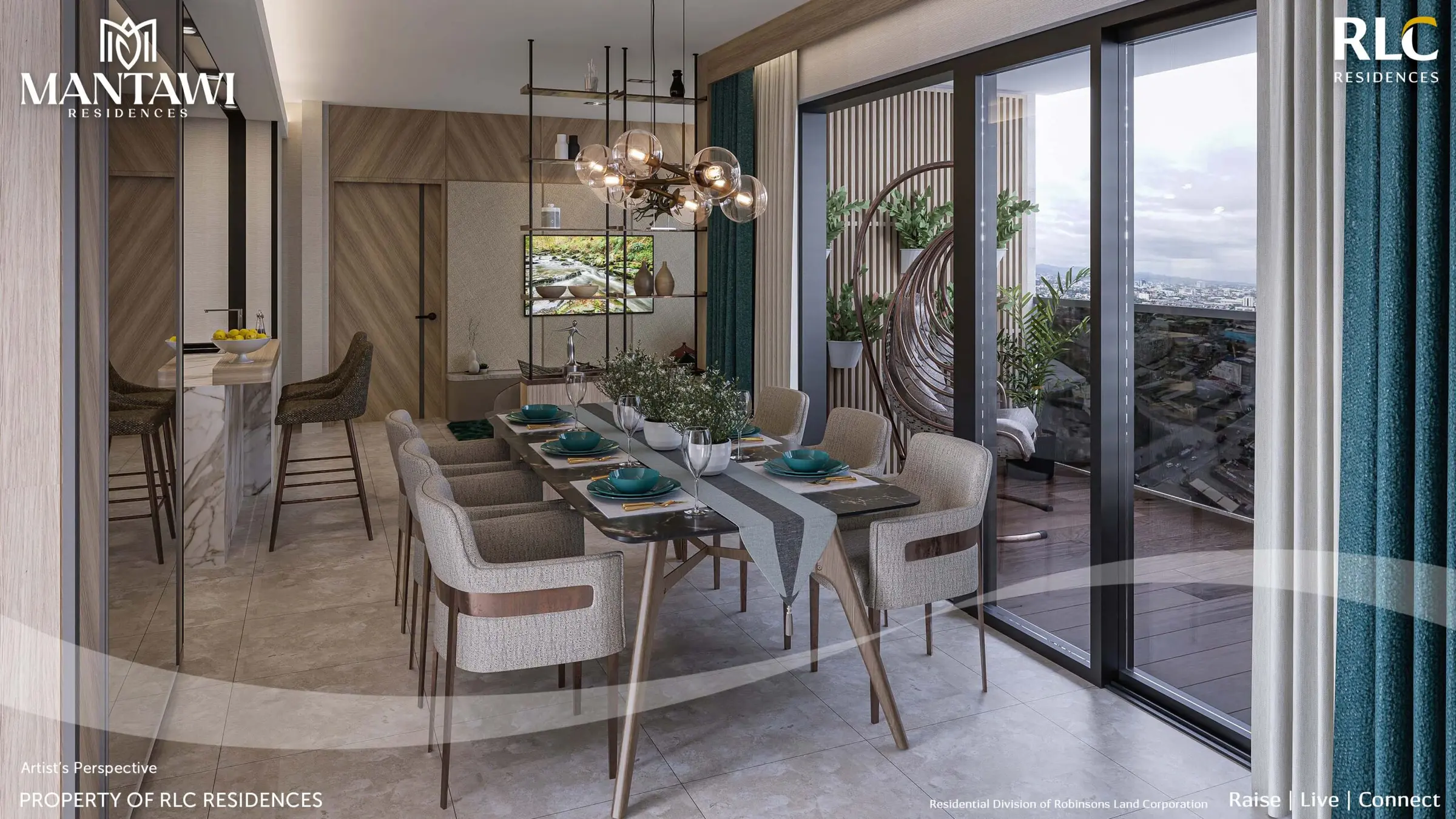 Mantawi Residences 2BR Dining Area architect perspective