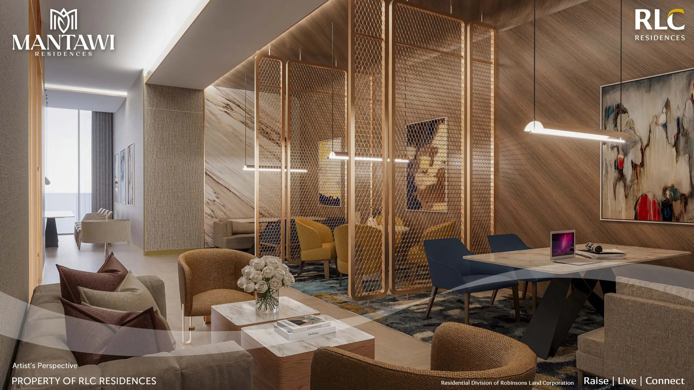 Mantawi Residences Work Lounge architect perspective