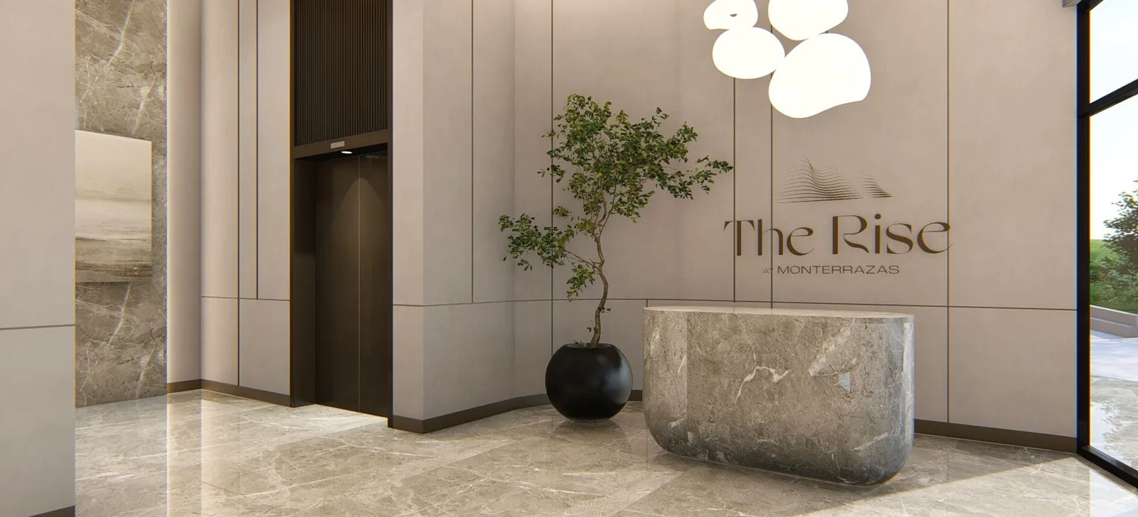 The Rise at Monterrazas — Lobby and elevator vestibule