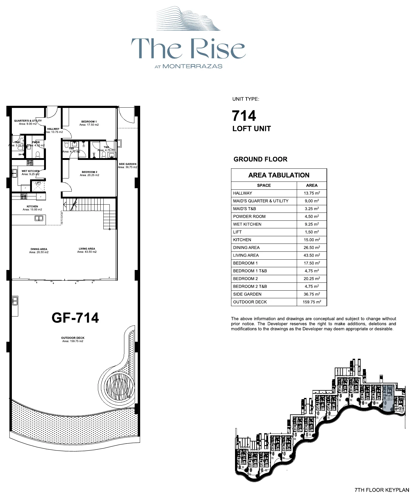Loft Villa at The Rise at Monterrazas — Unit 714 - ground floor marketing plan