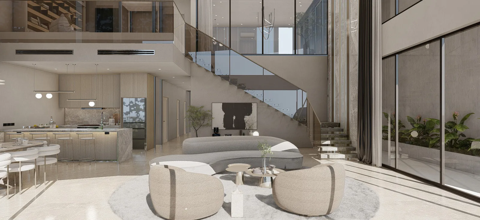 Loft Villa at The Rise at Monterrazas — Double-height living area