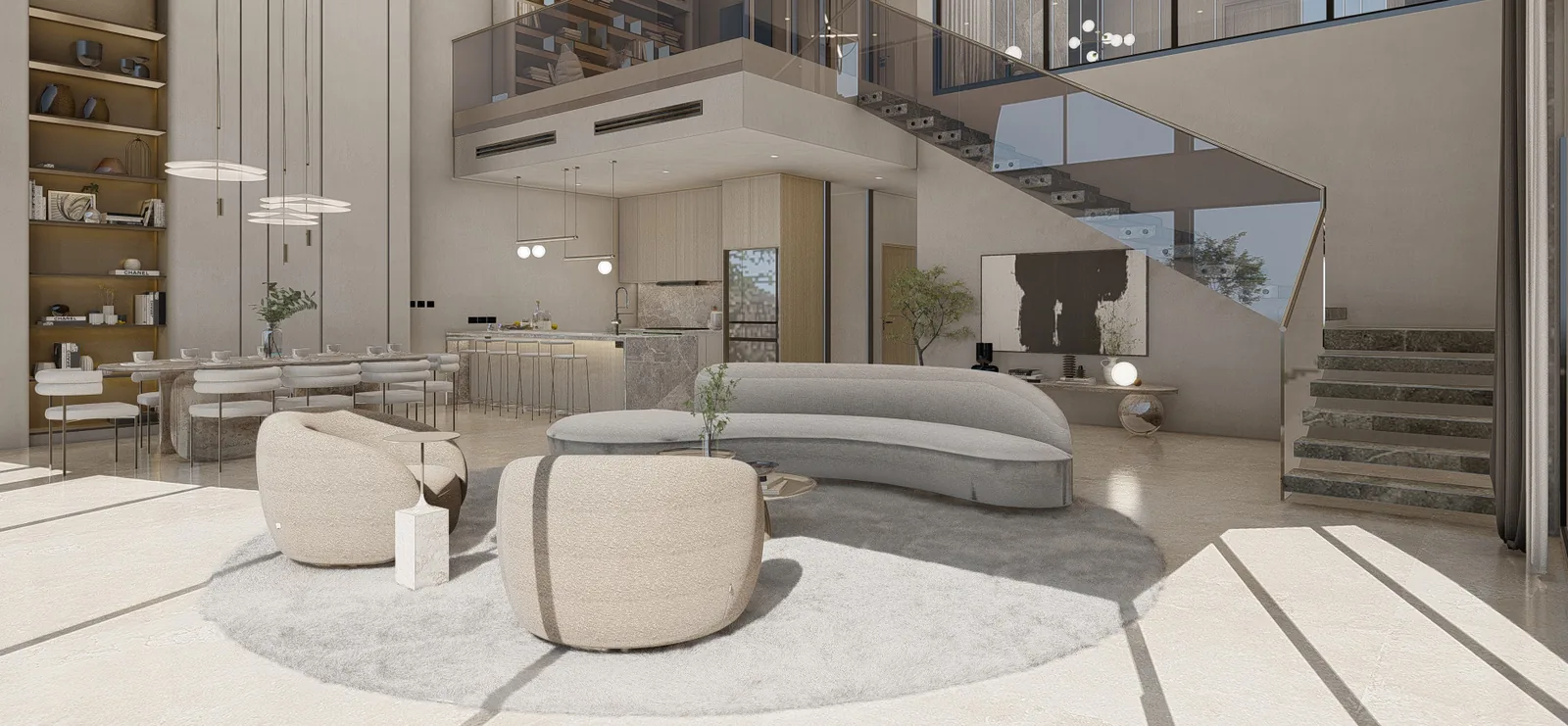 Loft Villa at The Rise at Monterrazas — Living, kitchen and dining area
