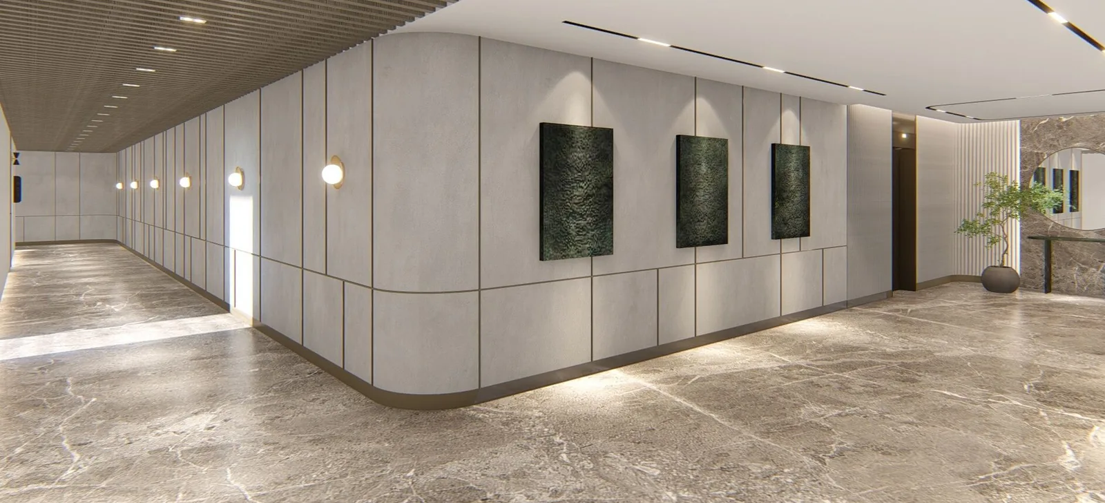 The Rise at Monterrazas — Residential hallway