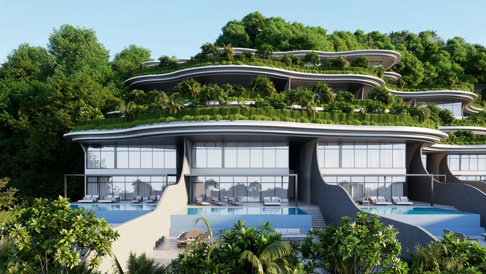 The Rise at Monterrazas — Villa frontage with private pool